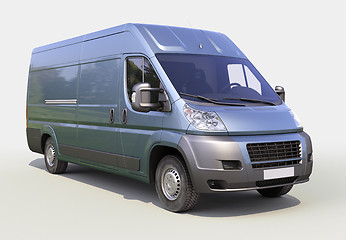 Image showing Blue commercial delivery van