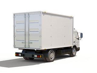 Image showing White commercial delivery truck