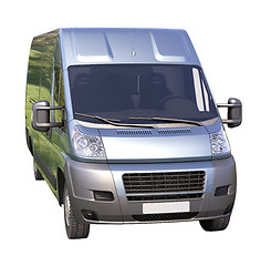 Image showing Blue commercial delivery van isolated