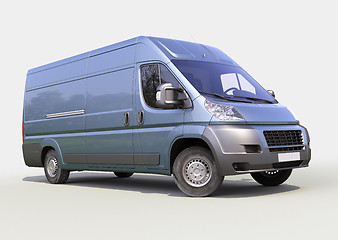 Image showing Blue commercial delivery van