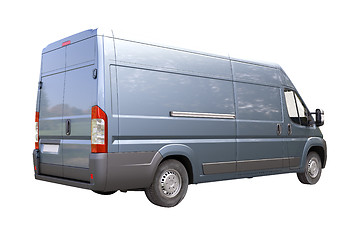 Image showing Blue commercial delivery van isolated