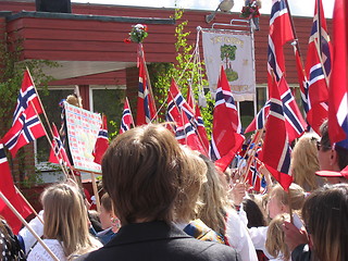 Image showing Norwegian flags