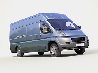 Image showing Blue commercial delivery van