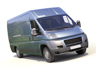 Image showing Blue commercial delivery van