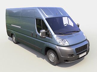 Image showing Blue commercial delivery van