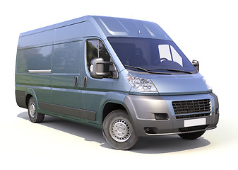 Image showing Blue commercial delivery van