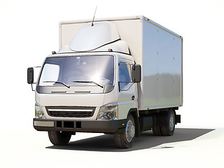 Image showing White commercial delivery truck