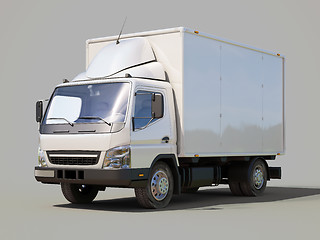 Image showing White commercial delivery truck