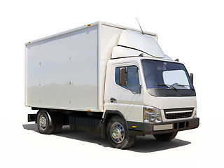 Image showing White commercial delivery truck