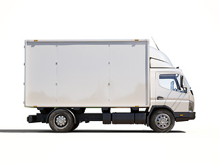 Image showing White commercial delivery truck