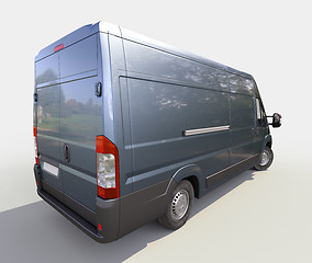 Image showing Blue commercial delivery van