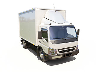 Image showing White commercial delivery truck