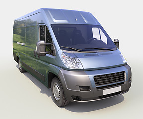 Image showing Blue commercial delivery van