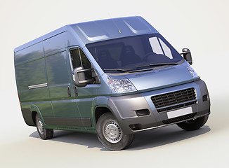 Image showing Blue commercial delivery van