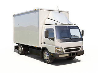 Image showing White commercial delivery truck