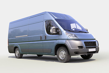 Image showing Blue commercial delivery van