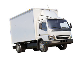 Image showing White commercial delivery truck