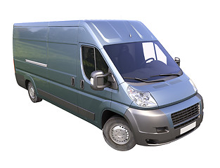 Image showing Blue commercial delivery van isolated