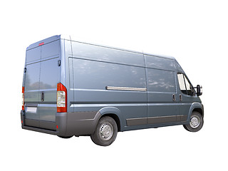 Image showing Blue commercial delivery van isolated