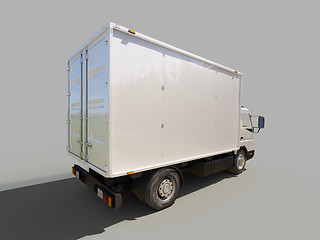 Image showing White commercial delivery truck