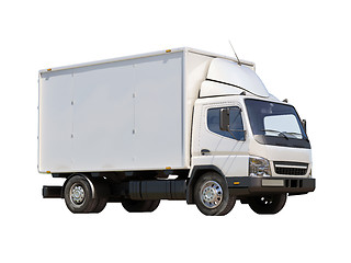 Image showing White commercial delivery truck