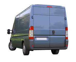 Image showing Blue commercial delivery van isolated