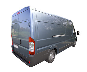 Image showing Blue commercial delivery van isolated