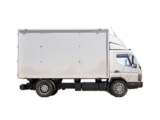 Image showing White commercial delivery truck