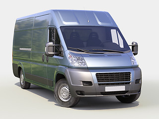 Image showing Blue commercial delivery van