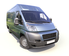 Image showing Blue commercial delivery van