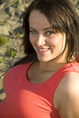 Image showing Woman on beach