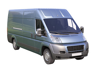 Image showing Blue commercial delivery van isolated