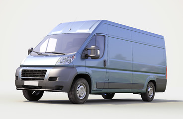 Image showing Blue commercial delivery van