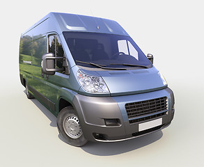 Image showing Blue commercial delivery van