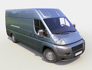 Image showing Blue commercial delivery van