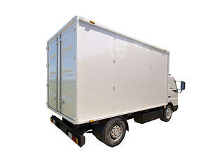 Image showing White commercial delivery truck