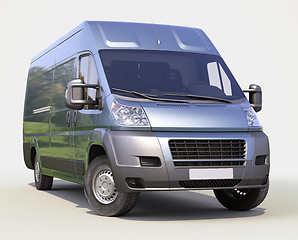 Image showing Blue commercial delivery van