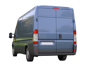 Image showing Blue commercial delivery van isolated