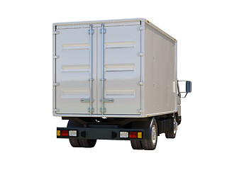 Image showing White commercial delivery truck