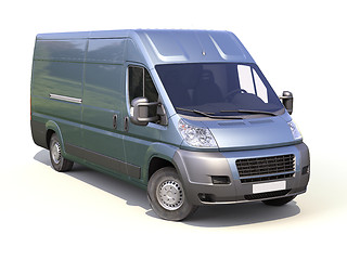Image showing Blue commercial delivery van