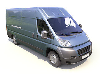 Image showing Blue commercial delivery van