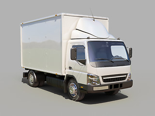 Image showing White commercial delivery truck