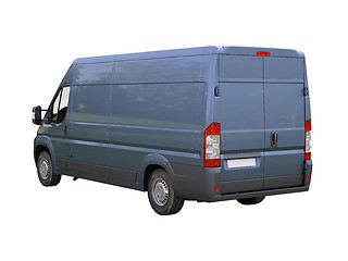 Image showing Blue commercial delivery van isolated