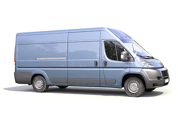 Image showing Blue commercial delivery van