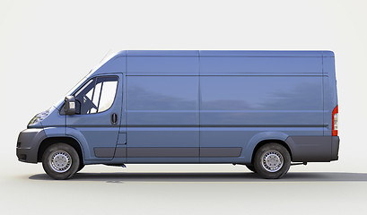 Image showing Blue commercial delivery van