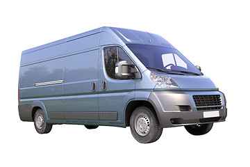 Image showing Blue commercial delivery van isolated