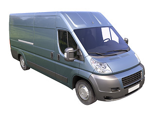 Image showing Blue commercial delivery van isolated