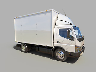 Image showing White commercial delivery truck