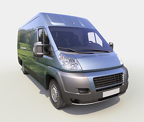 Image showing Blue commercial delivery van