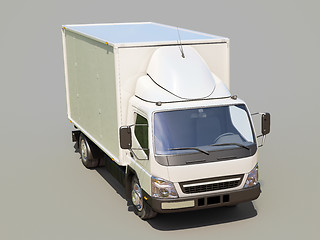 Image showing White commercial delivery truck